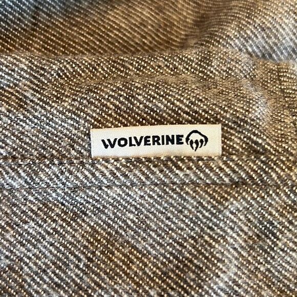 Wolverine Men's Gray Cotton Flannel Long Sleeve Button Up Shirt Size Large - Picture 5 of 11